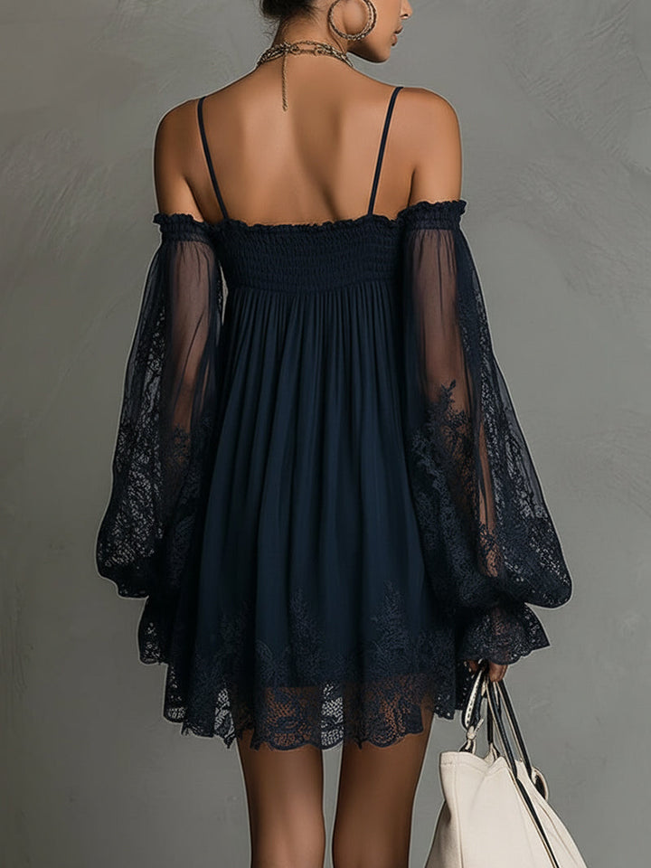 Camille | Elegant Lace Off Shoulder Mini Dress