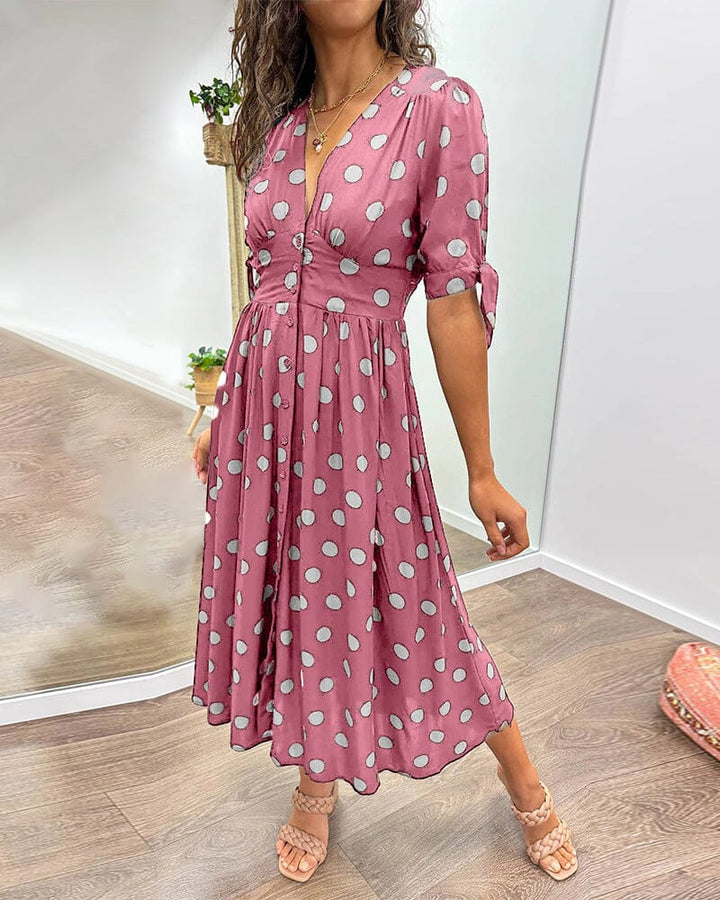 Bellamy™ | Polka Dots V-Neck Dress