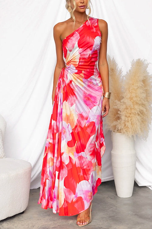 Joanne | Pleated One-Shoulder Dress