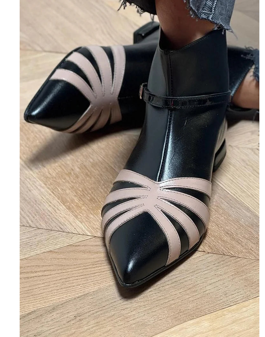Gloria™ | Pointed Geometric Ankle Boot