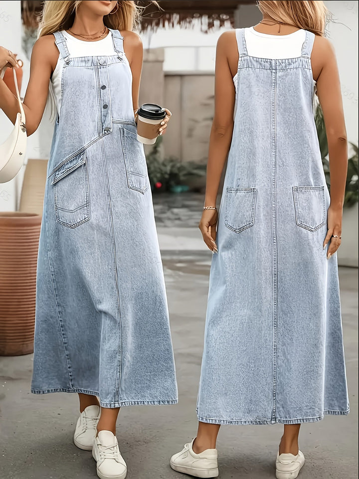 Ivy | Zip Front Denim Dress