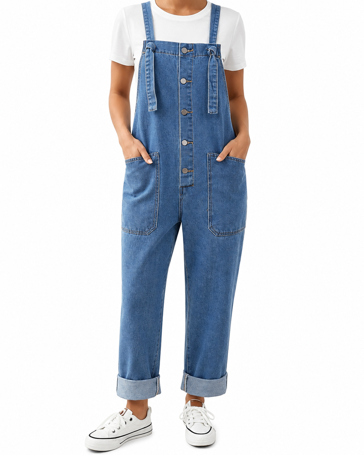 Mila | V Neck Denim Dress