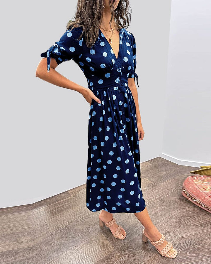 Bellamy™ | Polka Dots V-Neck Dress