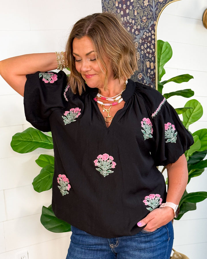 Amour In Bloom Floral Embroidered Blouse