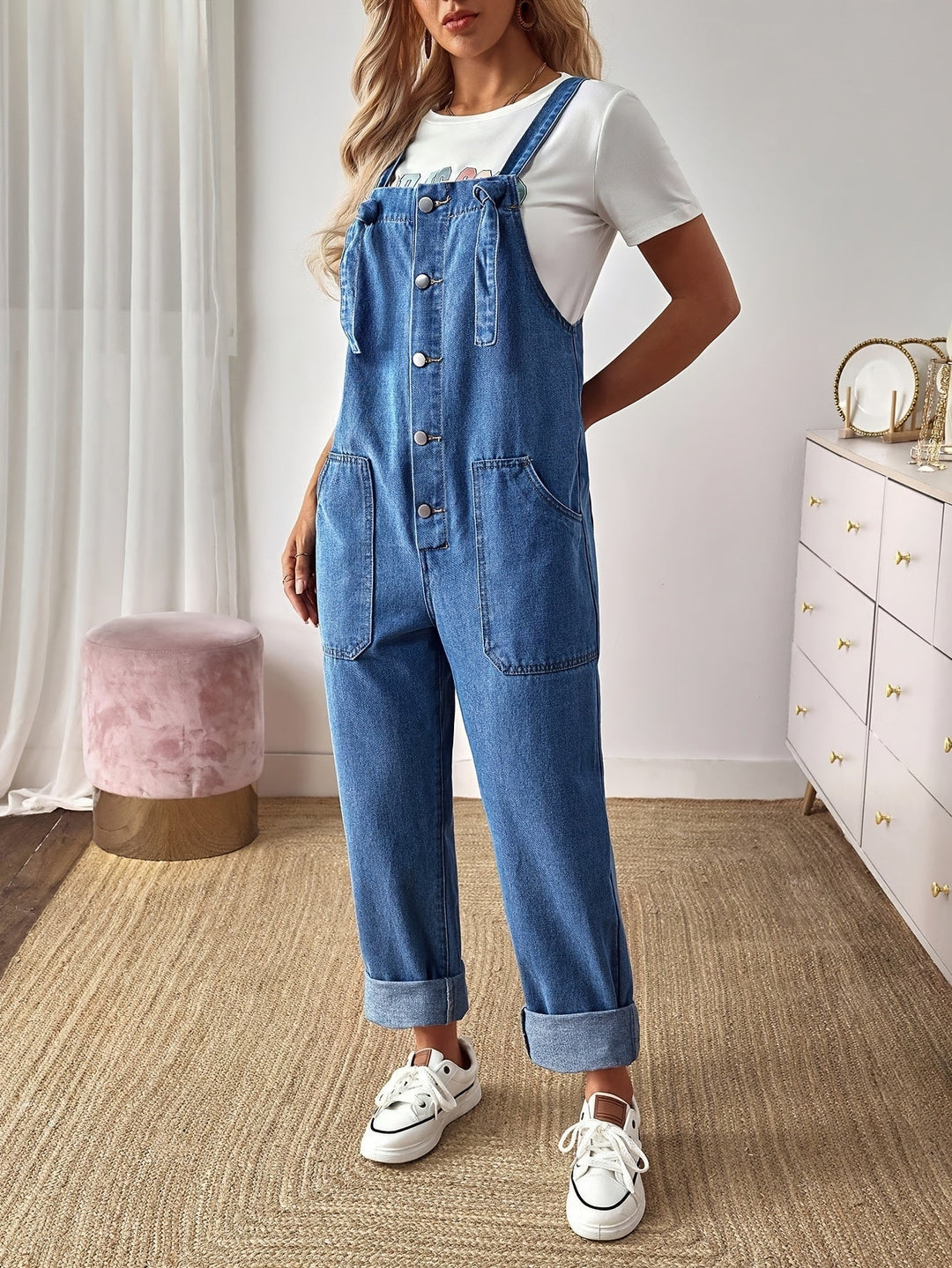 Mila | V Neck Denim Dress