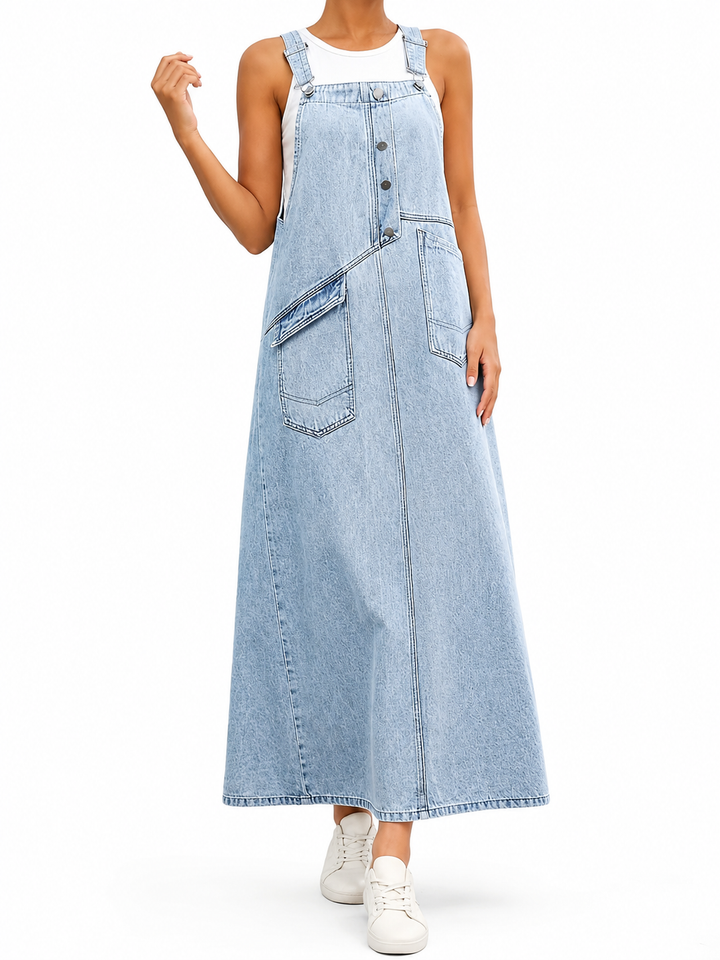 Ivy | Zip Front Denim Dress