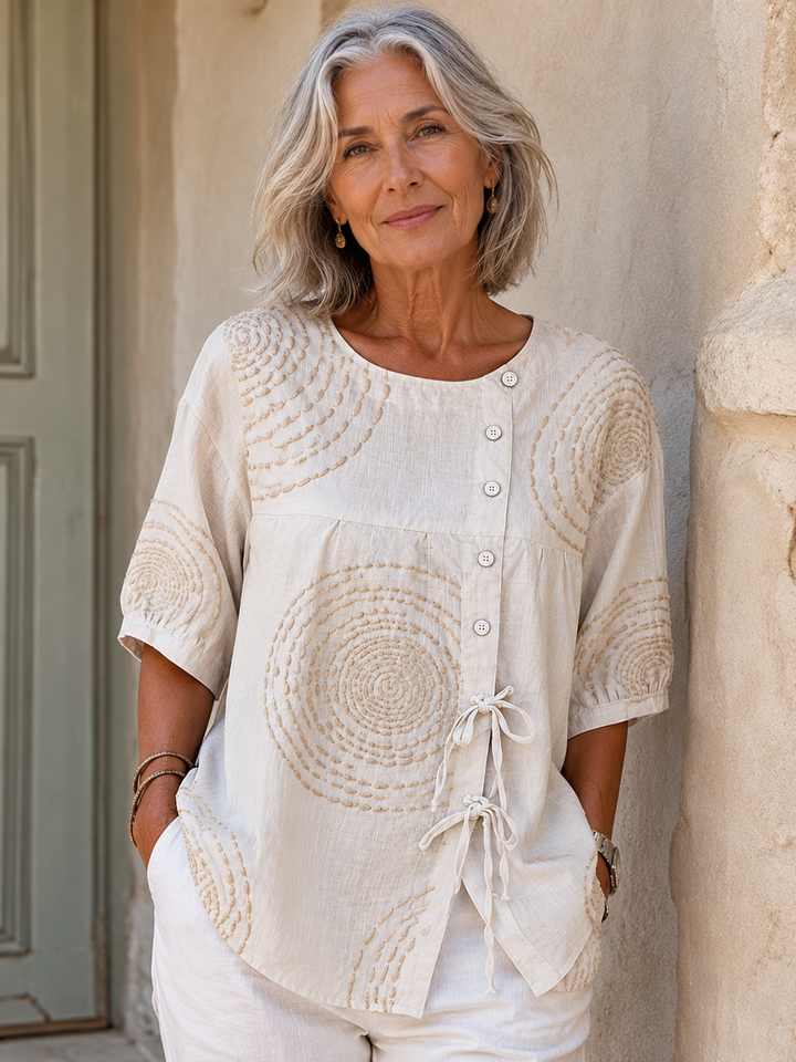 Emeline™ Soft Embroided Linen Top