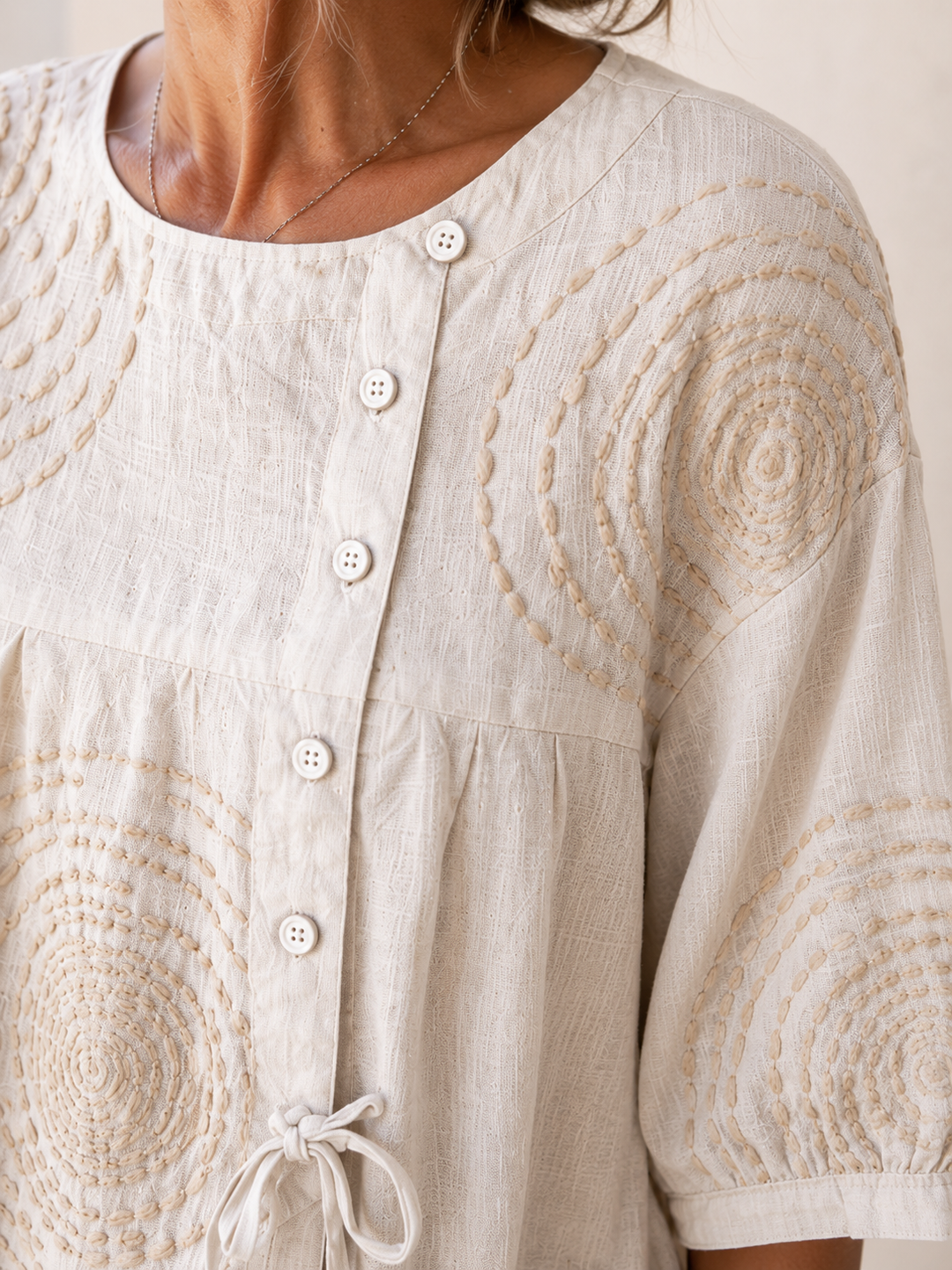 Emeline™ Soft Embroided Linen Top