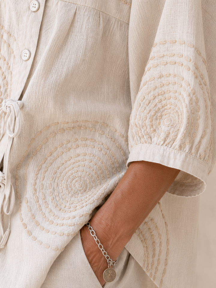 Emeline™ Soft Embroided Linen Top