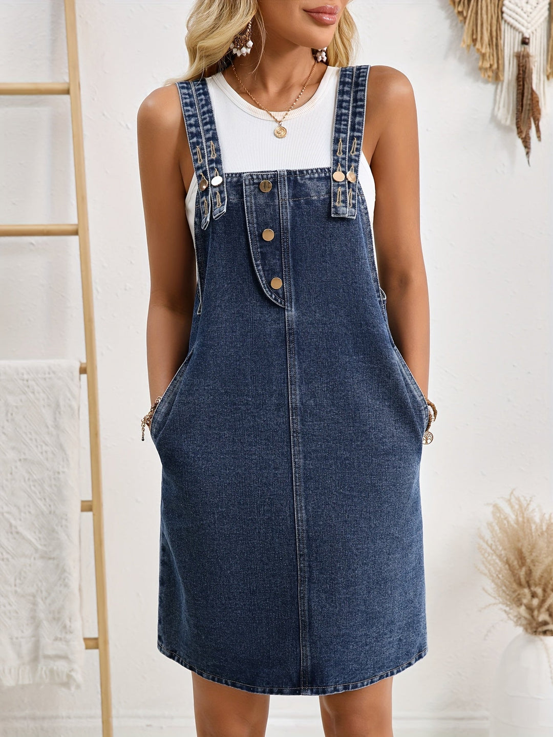 Clara | Belted Denim Dress