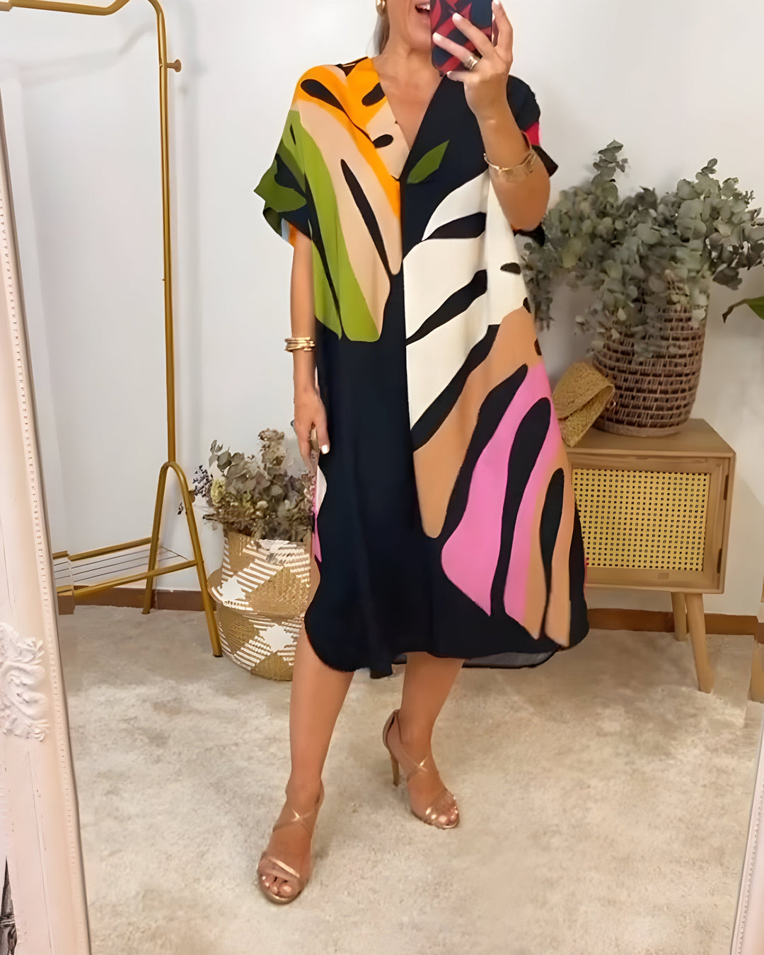 Rianna™ | Abstract Print Dress